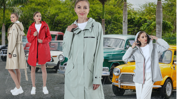 regenmantel damen bunt