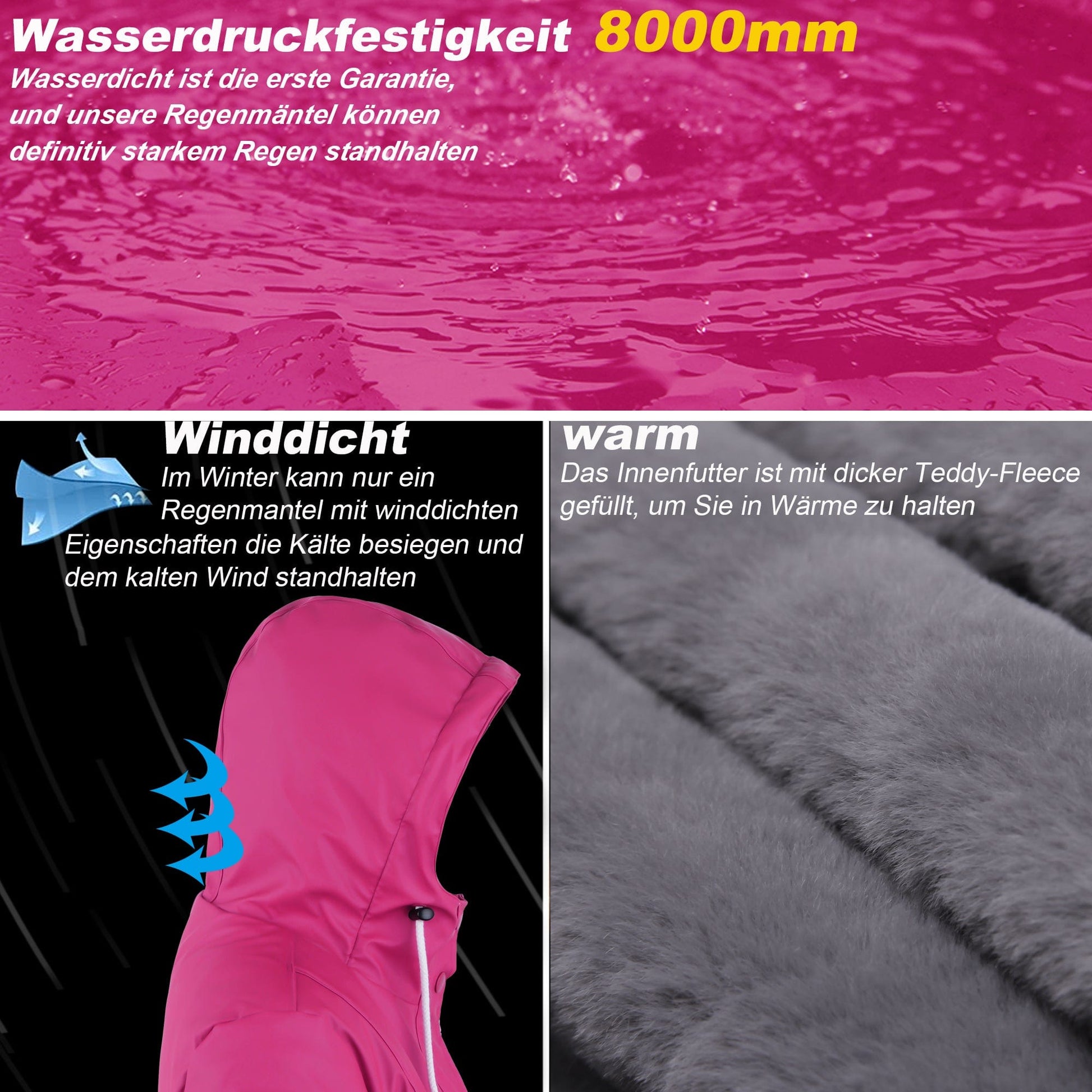 Damen GefüTterte Regenjacke AMY