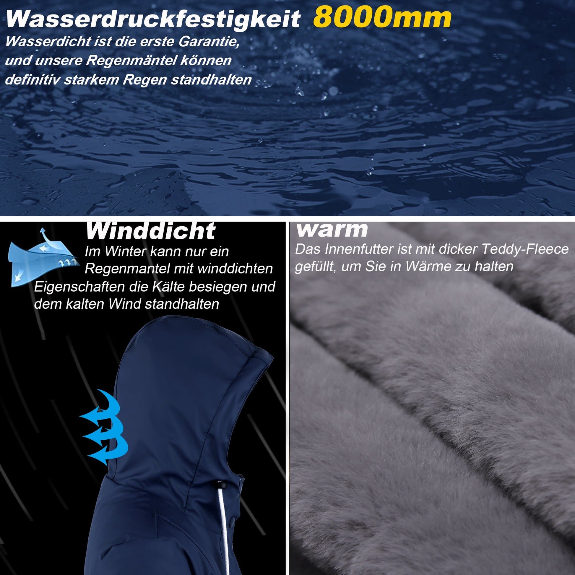 Damen GefüTterte Regenjacke AMY