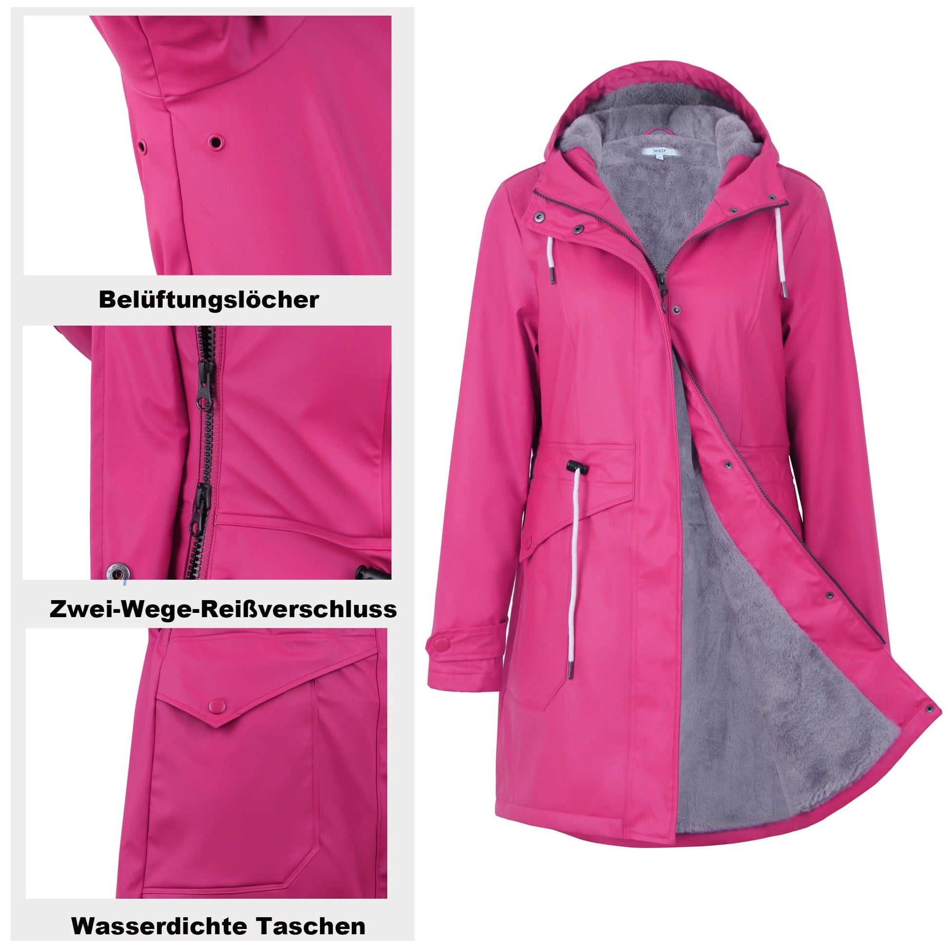 Damen GefüTterte Regenjacke AMY