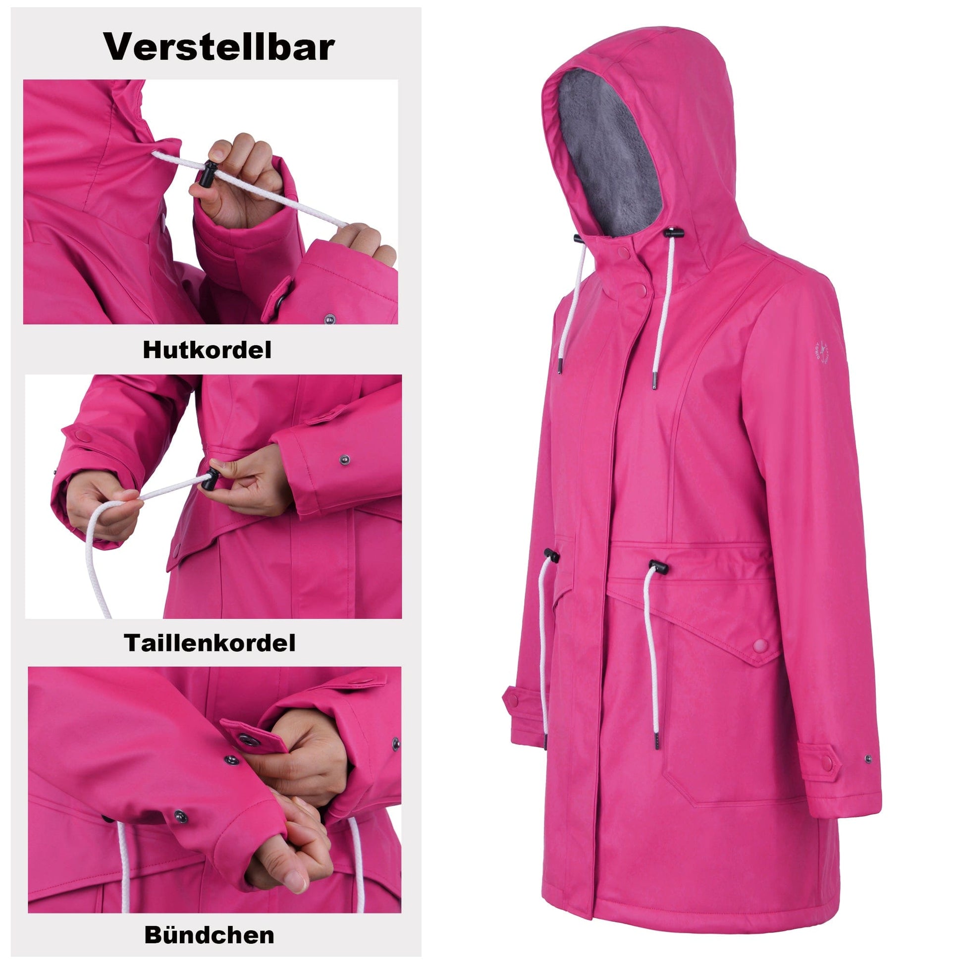 Damen GefüTterte Regenjacke AMY