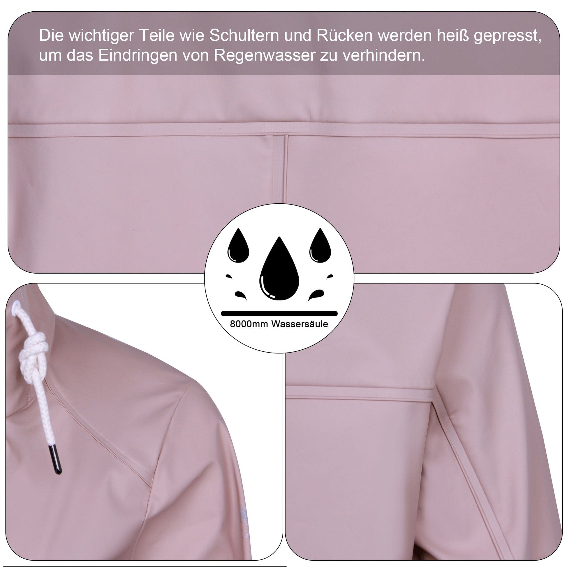 Damen Regenjacke RF03 - Wasserdicht, Atmungsaktiv, Lang, Stilvoll