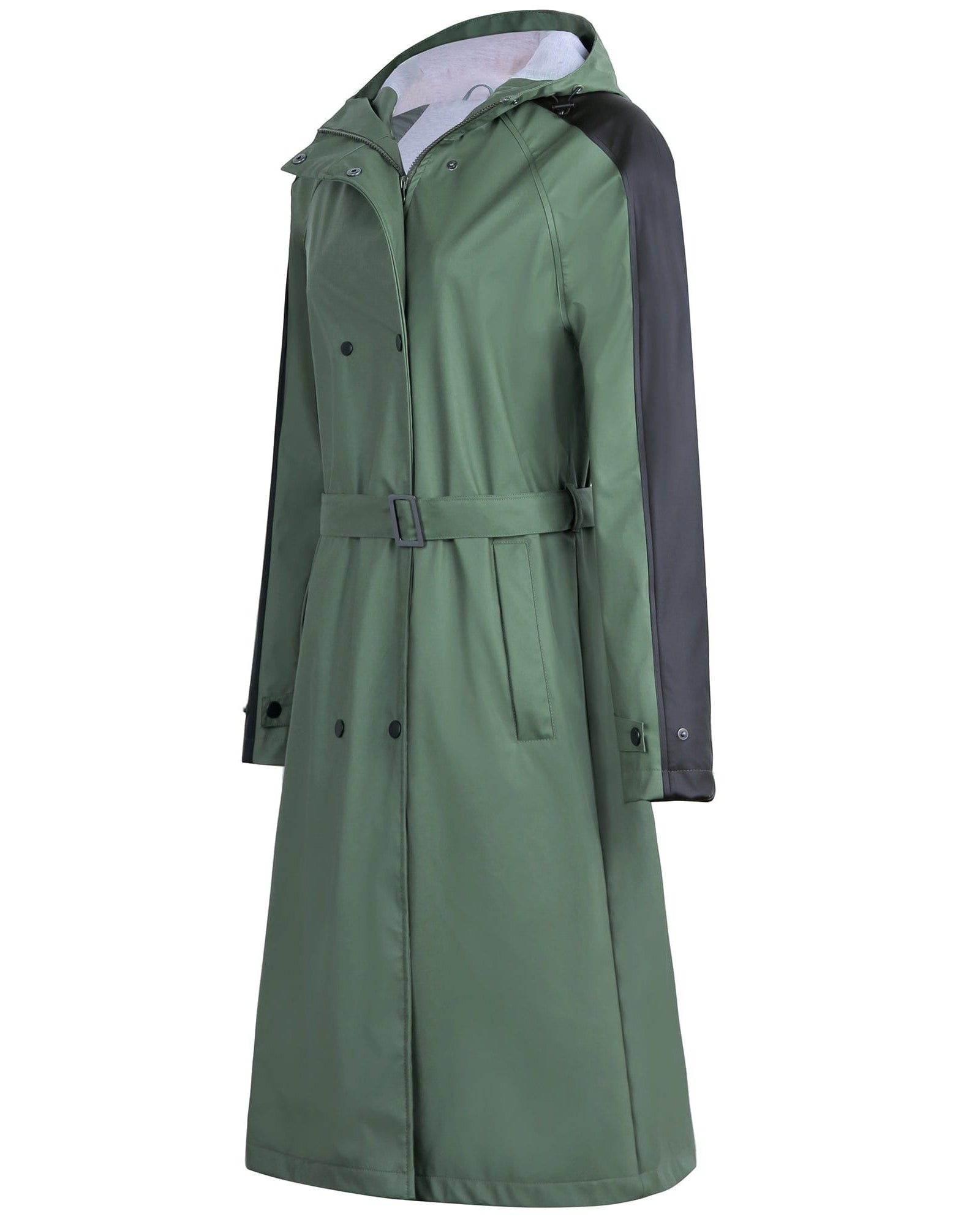 Langer Patchwork-Regenmantel für Frauen PT03