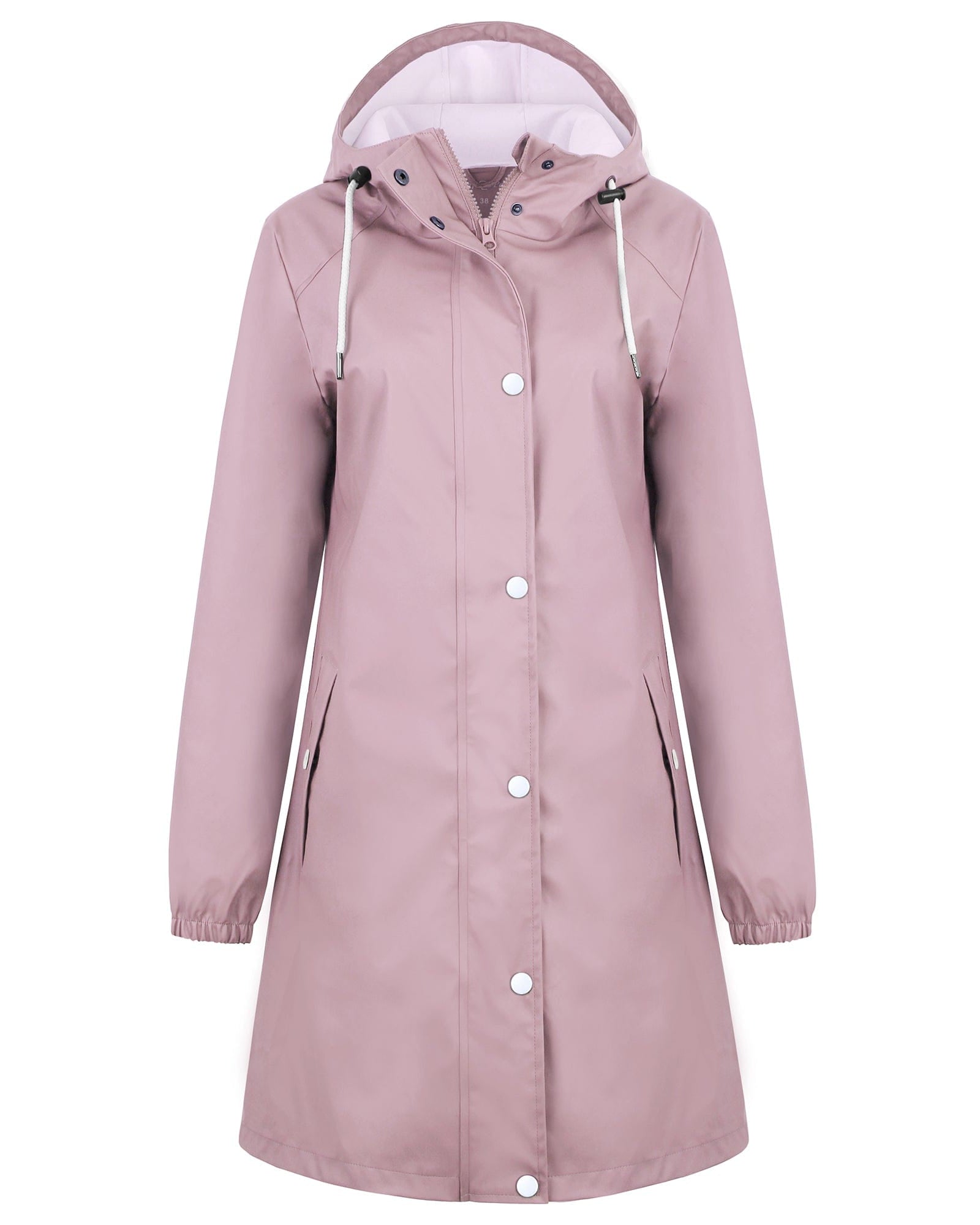 Pink / XS/34 Damen Regenjacke RF03 - Wasserdicht, Atmungsaktiv, Lang, Stilvoll