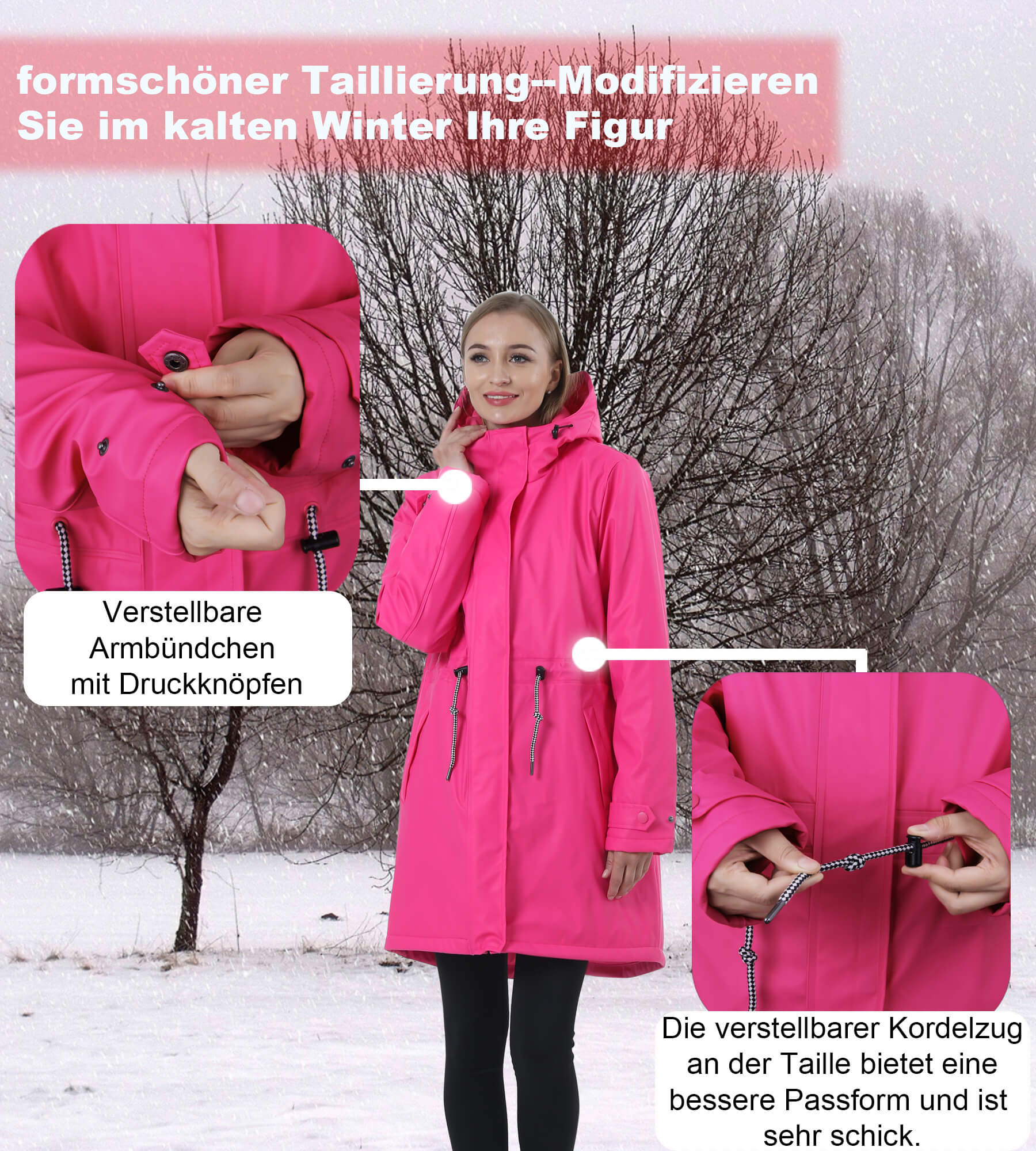 PU-Regenmantel Outdoor warme Jacke Dora