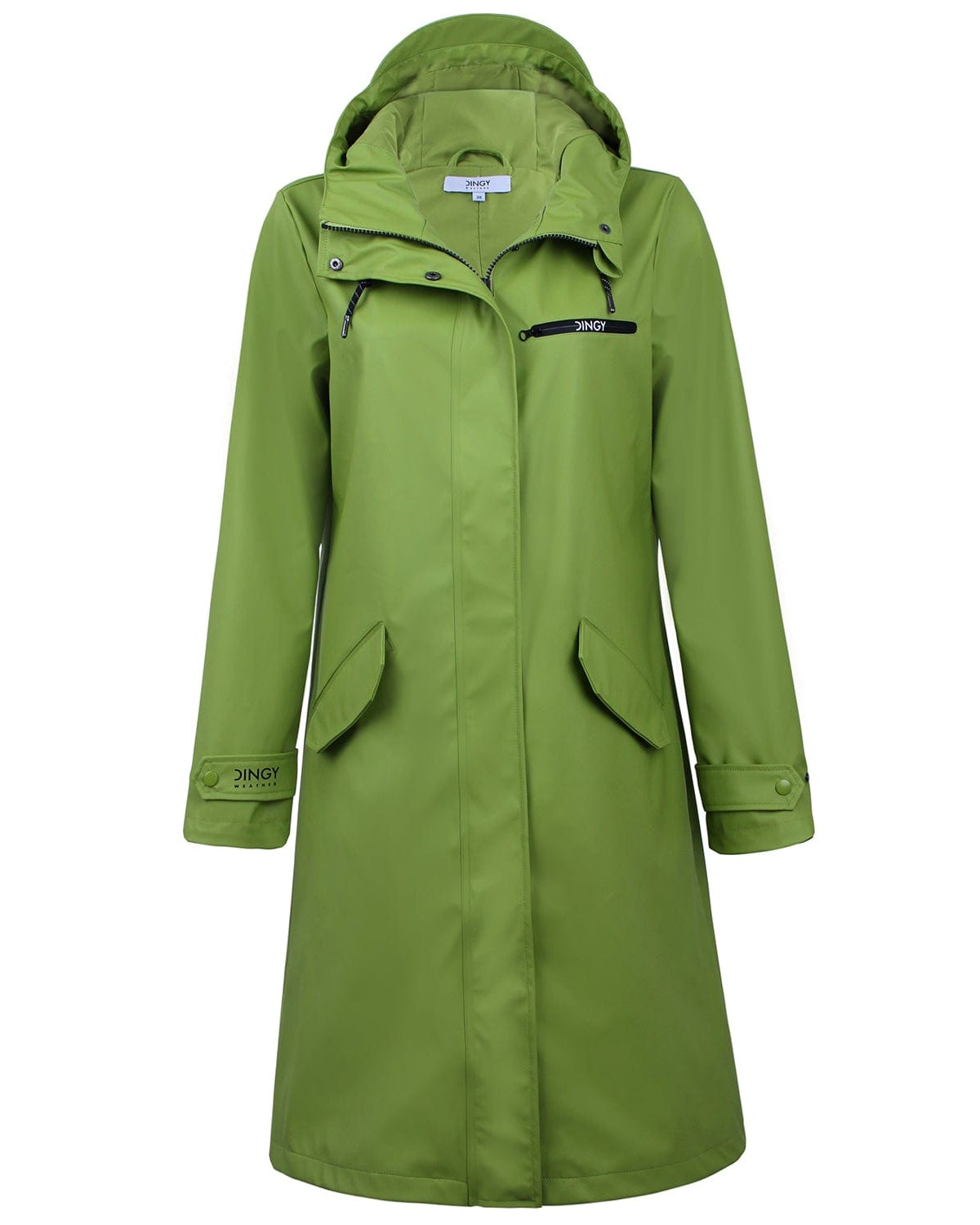 Spinachgreen / S/36 Damen Regenmantel BELLE-1 - Wasserdicht, Atmungsaktiv, Lang, Stilvoll