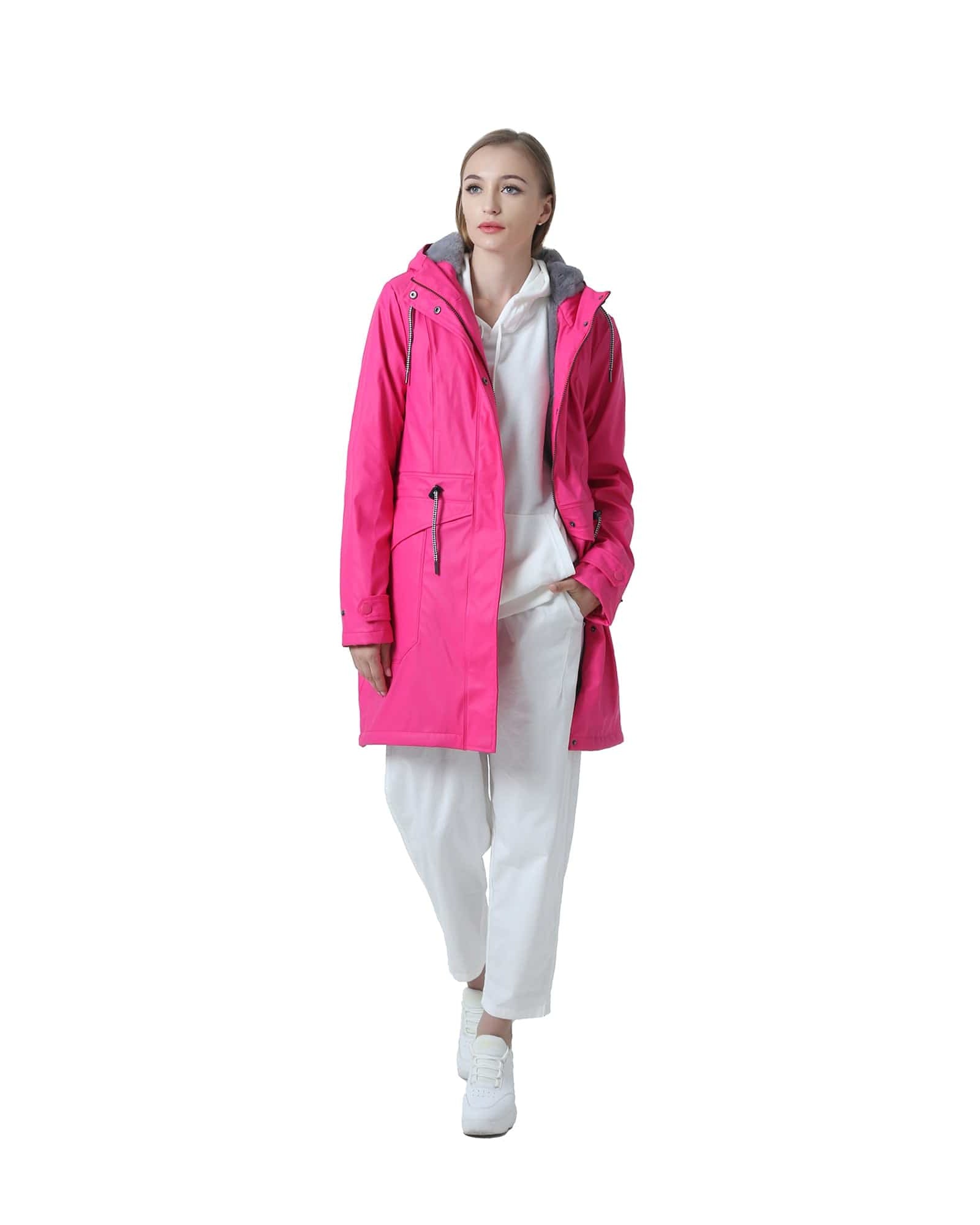 Winter Warme Jacke Wasserdicht Regenmantel Freizeitmantel Plüschfutter Jacke Frauen AMY