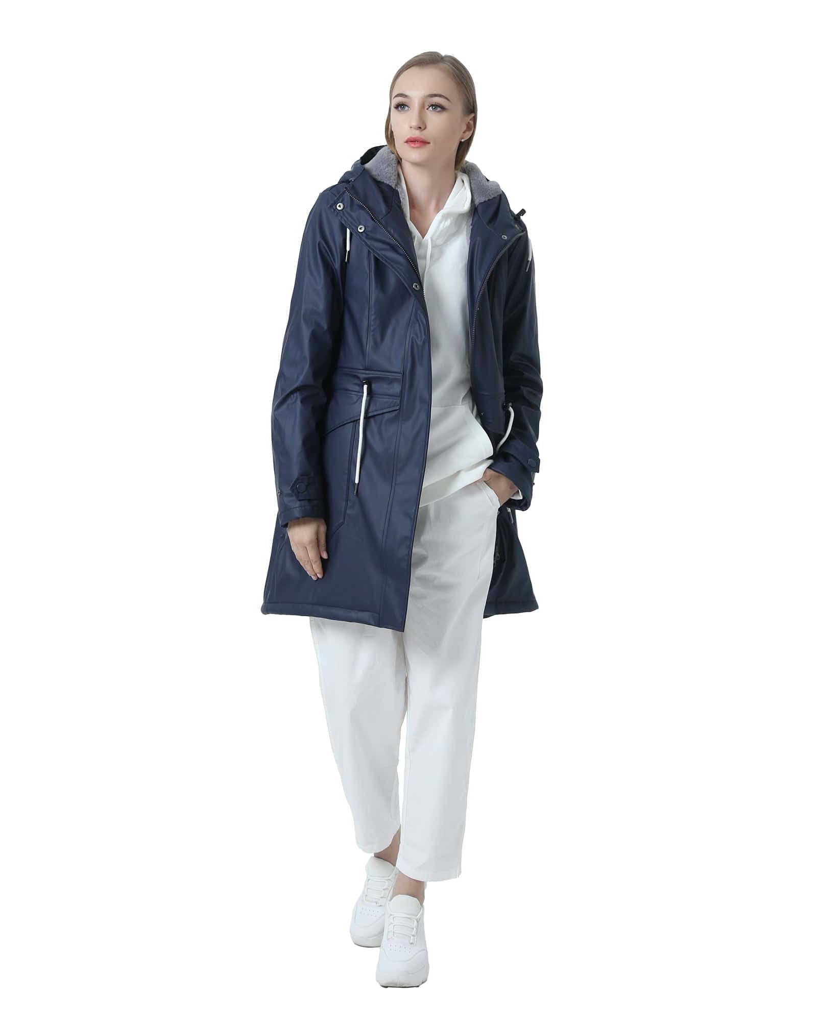 Winter Warme Jacke Wasserdicht Regenmantel Freizeitmantel Plüschfutter Jacke Frauen AMY