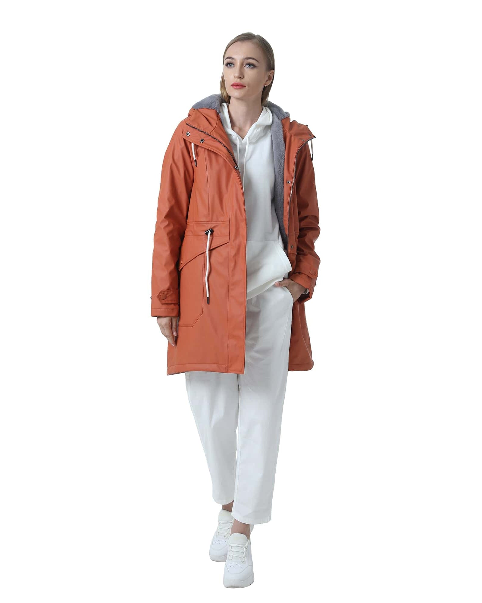 Winter Warme Jacke Wasserdicht Regenmantel Freizeitmantel Plüschfutter Jacke Frauen AMY