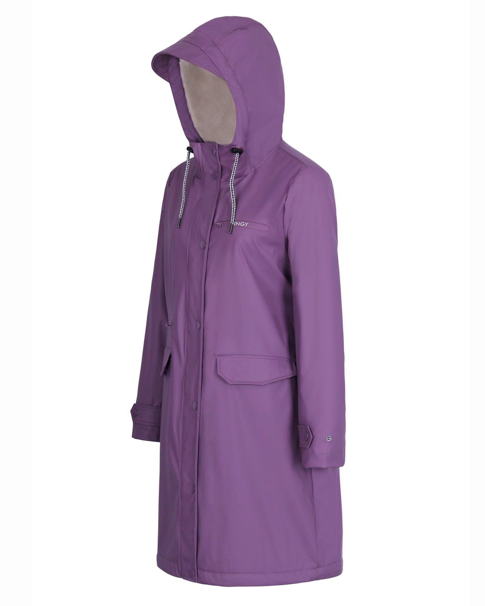 Winter Wasserdichter Regenmantel Damen Freizeitjacke Mantel PU Stoff PT02