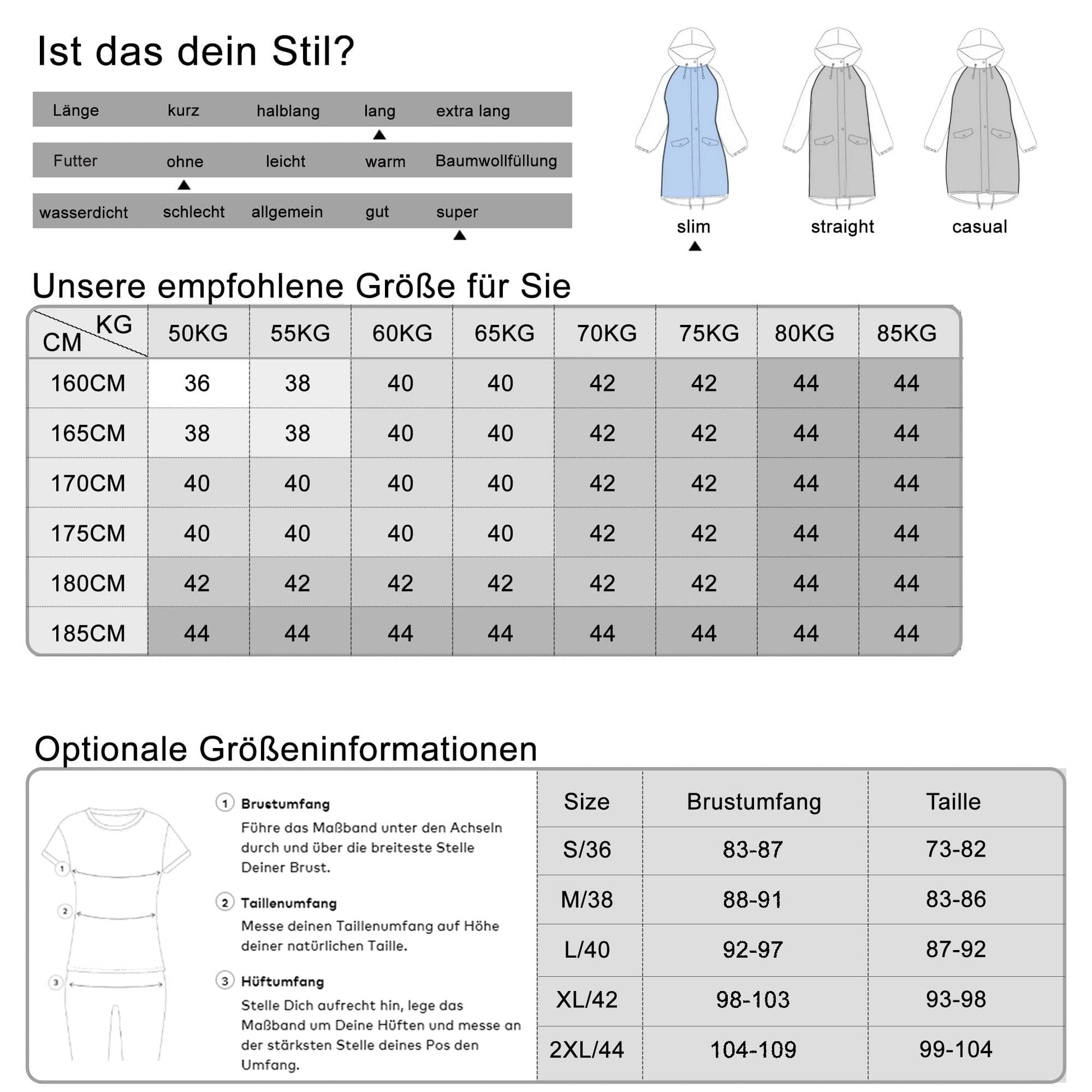 Chloe Wasserdichter Regenmantel und Freizeitjacke