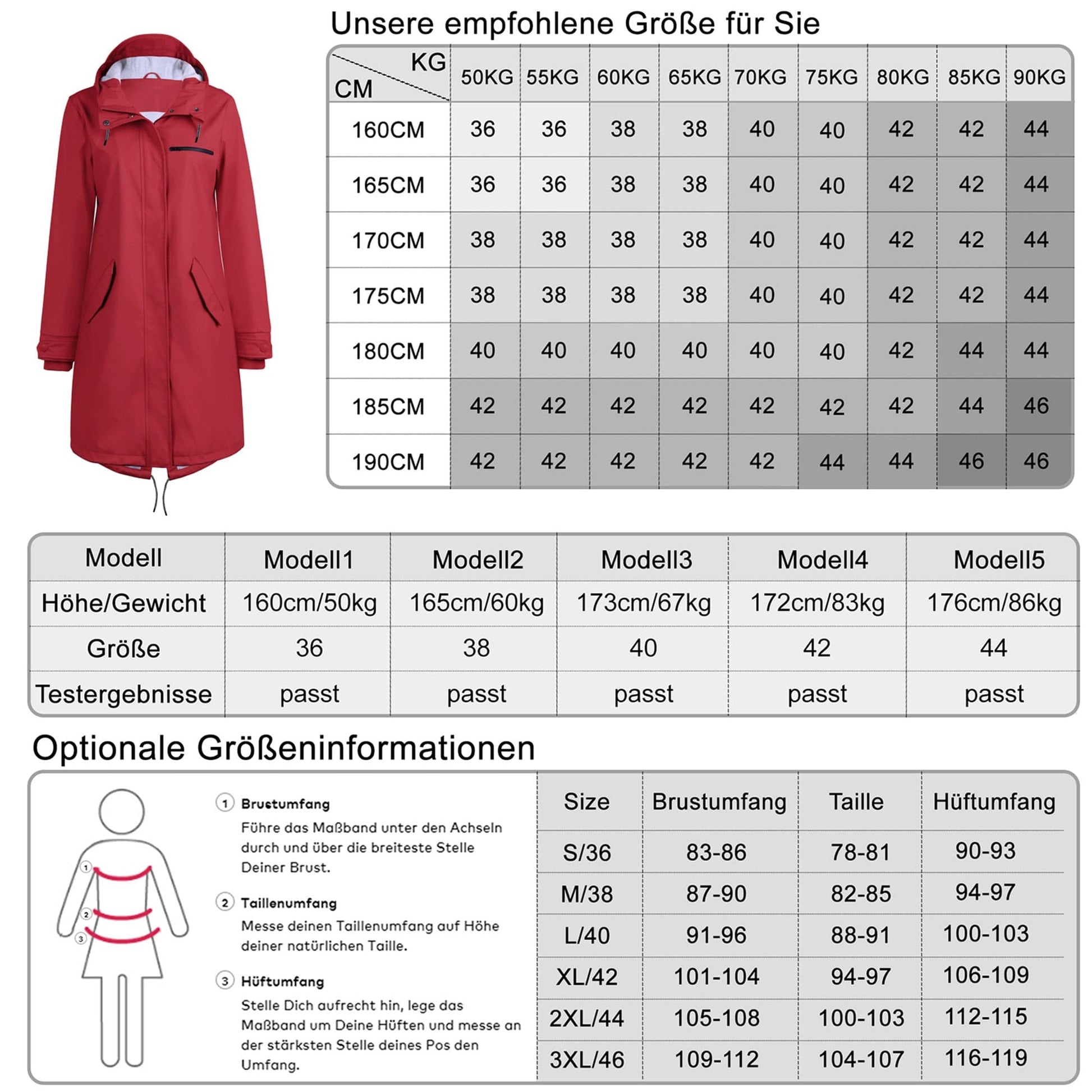 Damen wasserdicht mackintosh PU Stoff wasserdichtes Futter Kapuzenjacke Jacke PT01