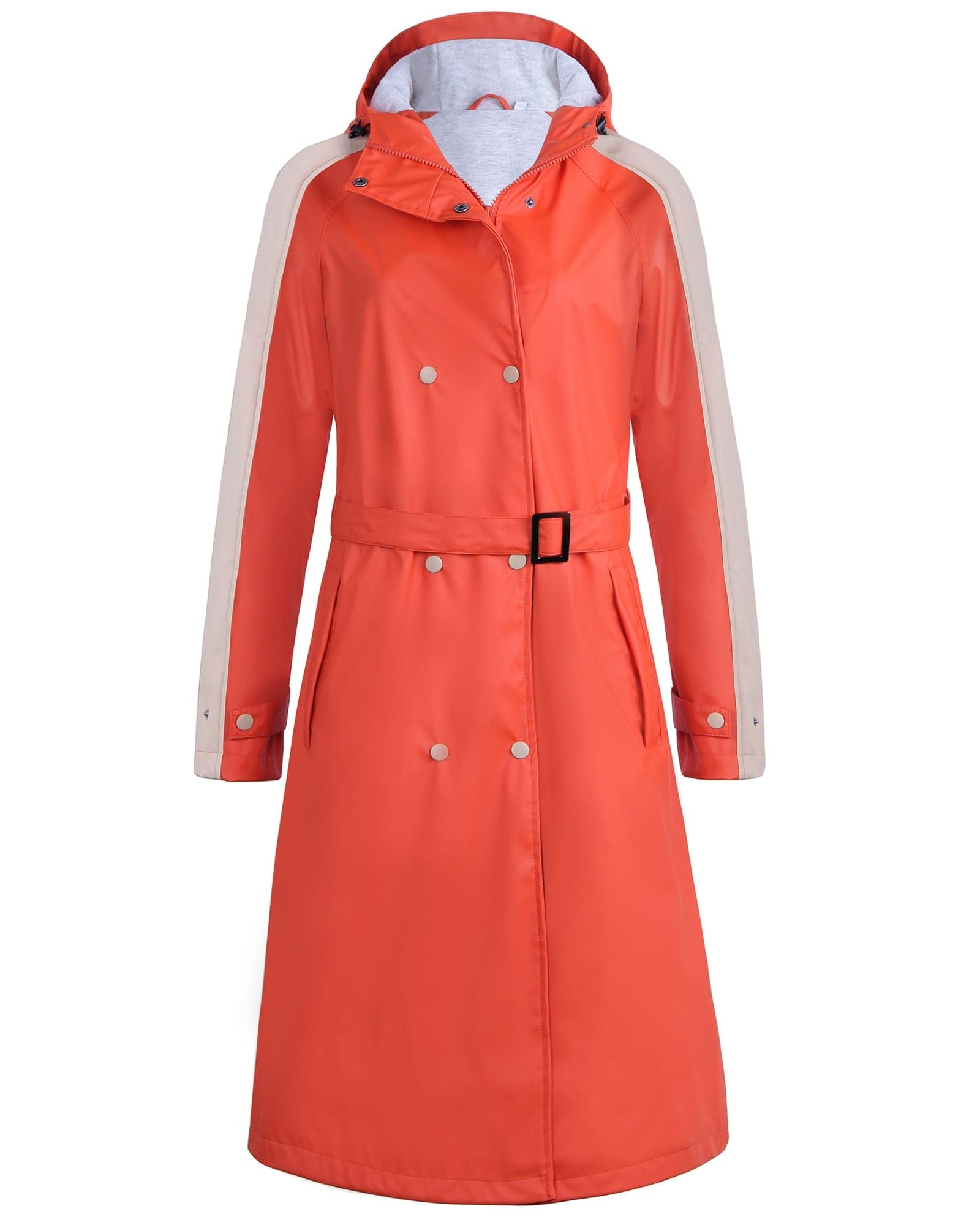 Langer Patchwork-Regenmantel für Frauen PT03