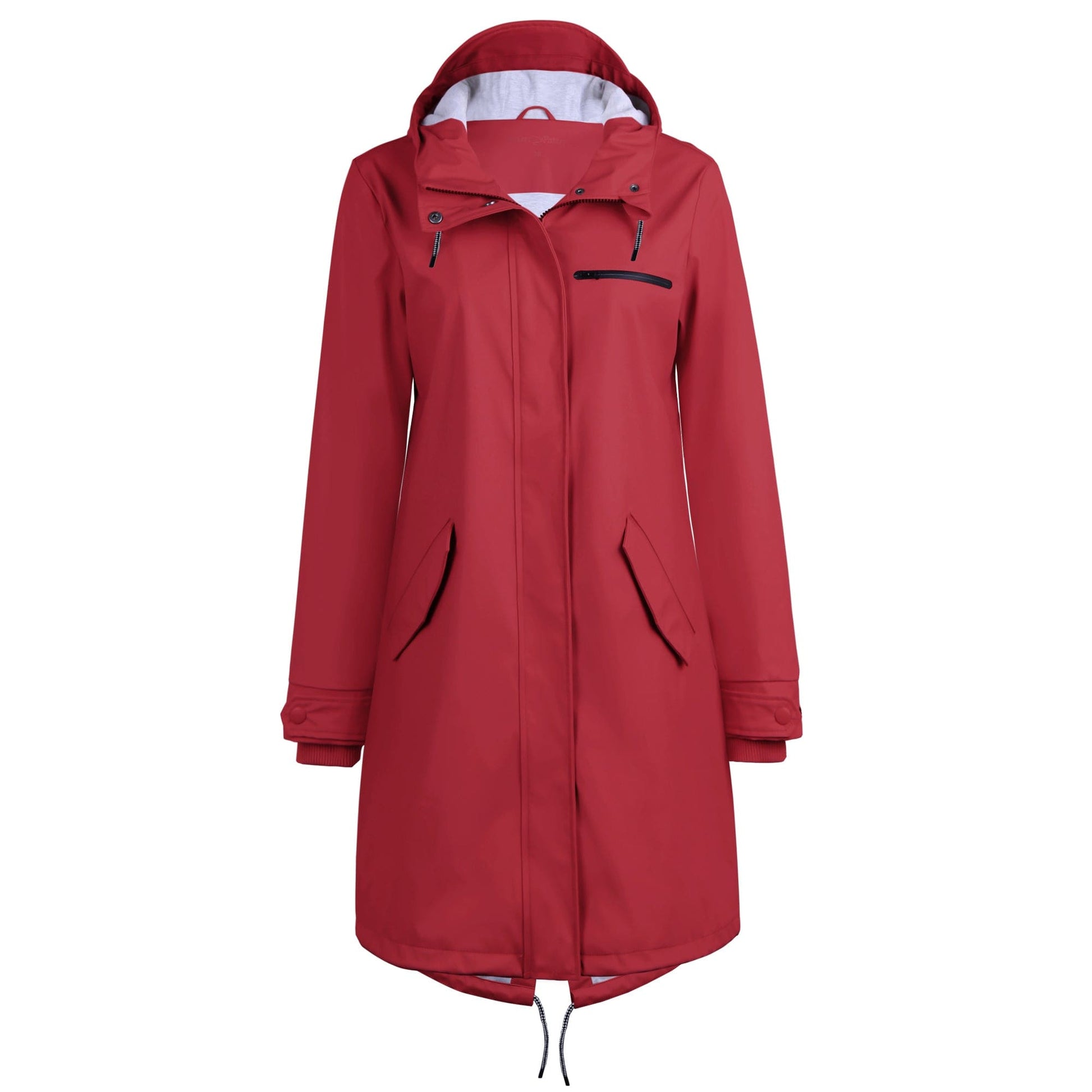 Red / M/38 Damen wasserdicht mackintosh PU Stoff wasserdichtes Futter Kapuzenjacke Jacke PT01