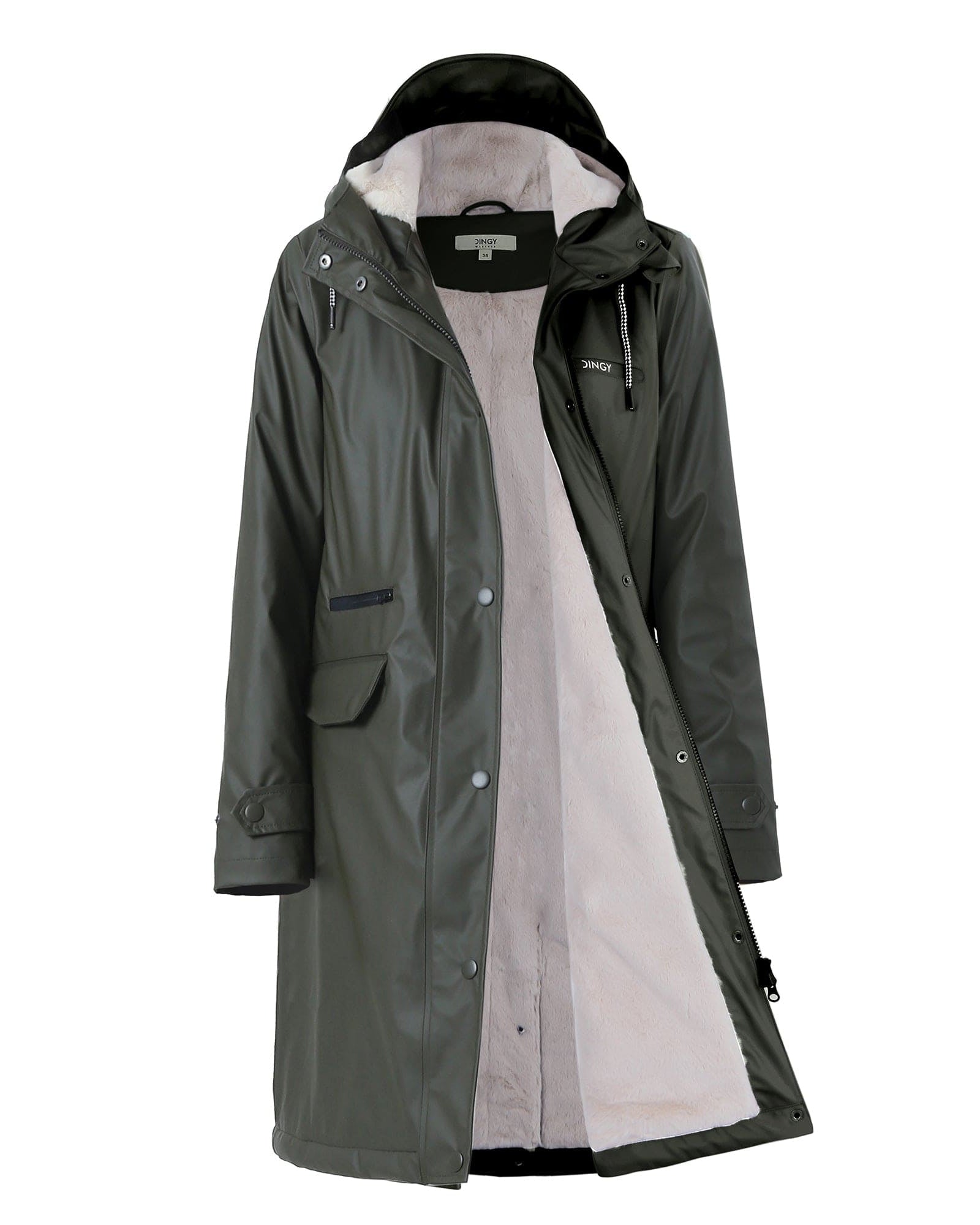 Wasserdichter Regenmantel Damen Freizeitjacke Mantel PU Stoff PT02