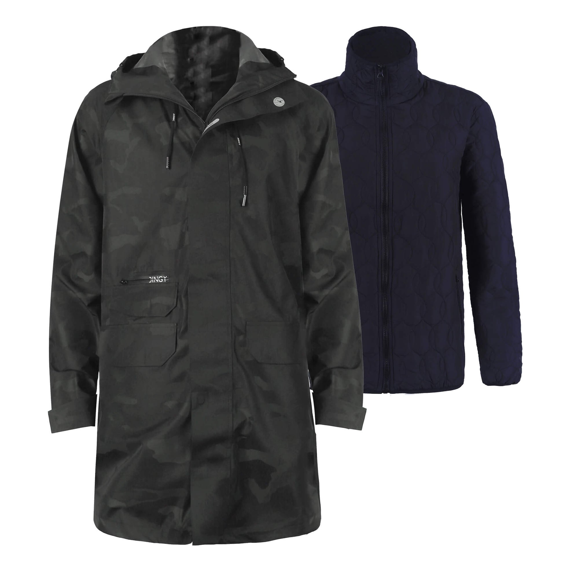 Grün-Schwarz-Rechteck / M Herren Wasserdichte Regenjacke ALFRED