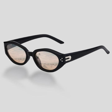 Retro polarisierte Sonnenbrille Frauen, Vintage kleine ovale Brille Frauen Männer mit UV-Schutz, Mode ovale Sonnenbrille 90er Jahre Fahren Reisen