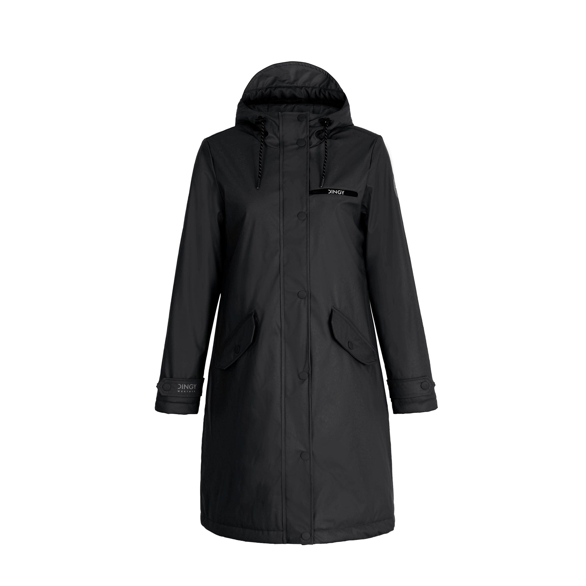 Black / S/36 Damen Wintermantel Lang Parka Winter Regenparka MEGAN
