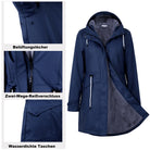 Blue / L Damen GefüTterte Regenjacke AMY