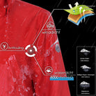 Damen Wasserdichter Langer Regenmantel KIM-Red