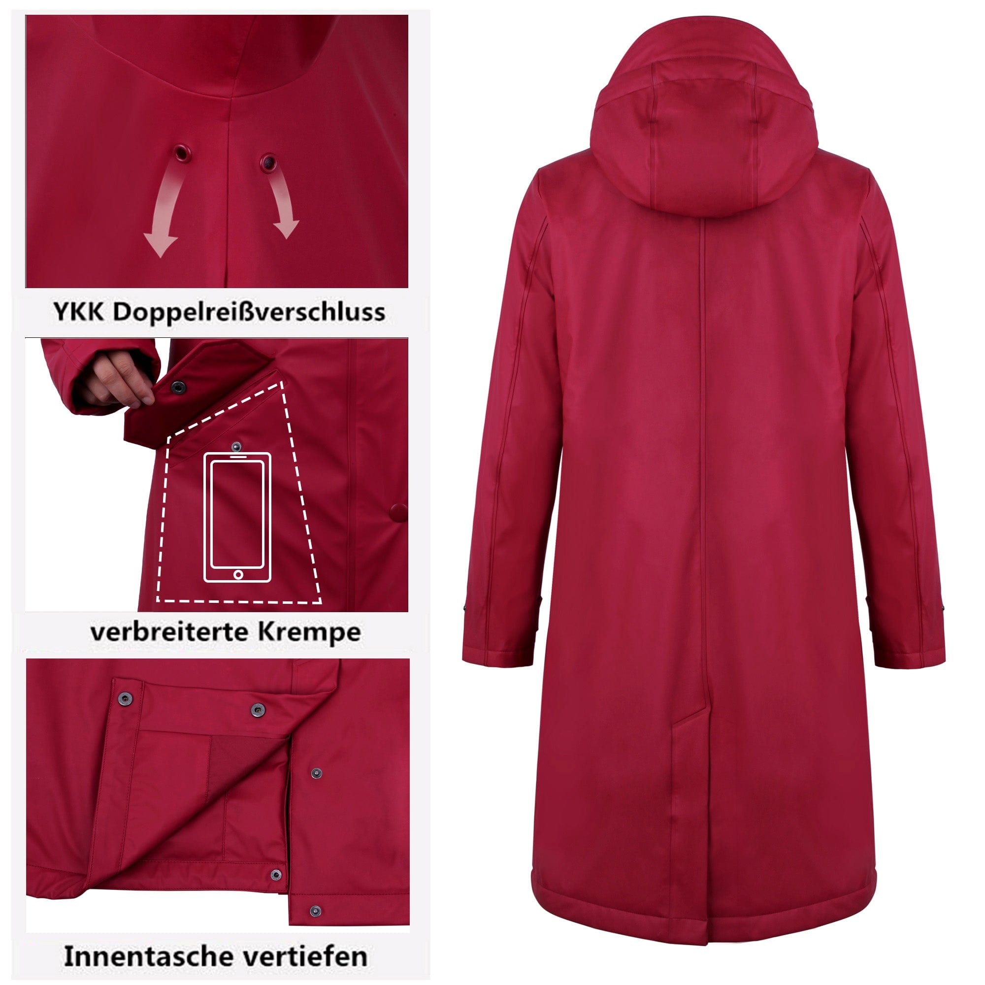 Damen Wintermantel Lang Parka Winter Regenparka MEGAN