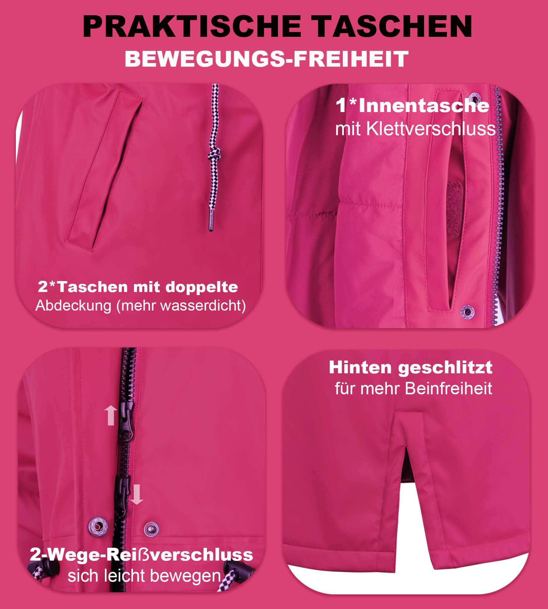 PU-Regenmantel Outdoor warme Jacke Dora