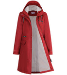 Red / M/38 PU wasserdichter Regenmantel Winter warme Jacke PT02