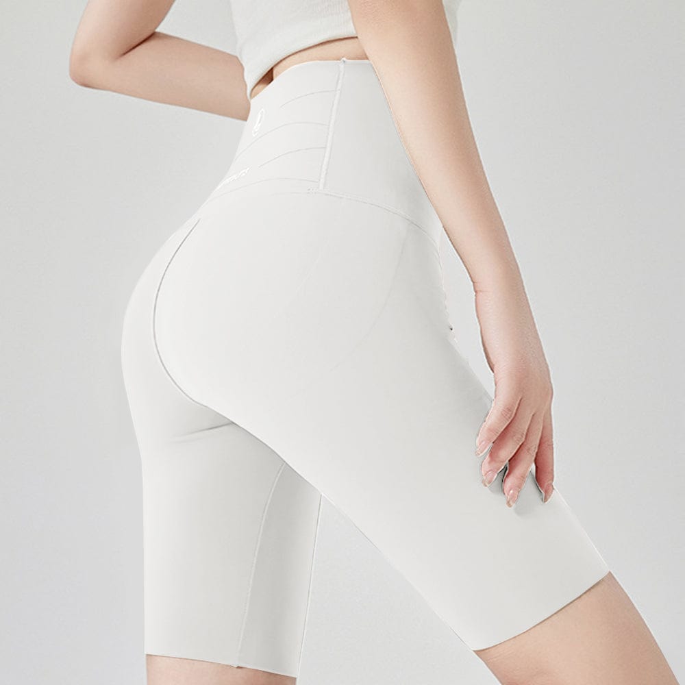 Damen Hochtaillierte, blickdichte, kurze Leggings mit Bauchansatz für Sport, Yoga, Gym