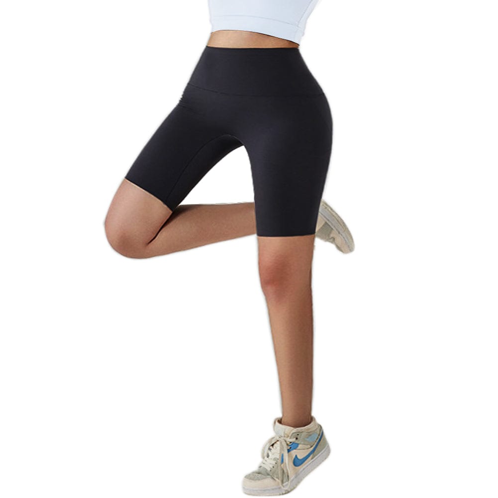 Damen Radlerhose, kurze Sporthose mit hoher Taille, elastische Shorts, Sommer-Leggings, Hose für Sport, Yoga, Fitnessstudio