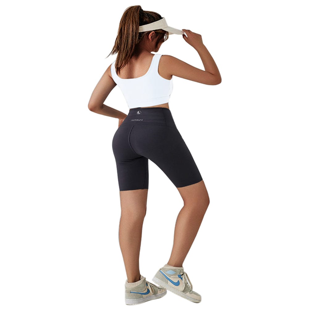 Damen Radlerhose, kurze Sporthose mit hoher Taille, elastische Shorts, Sommer-Leggings, Hose für Sport, Yoga, Fitnessstudio