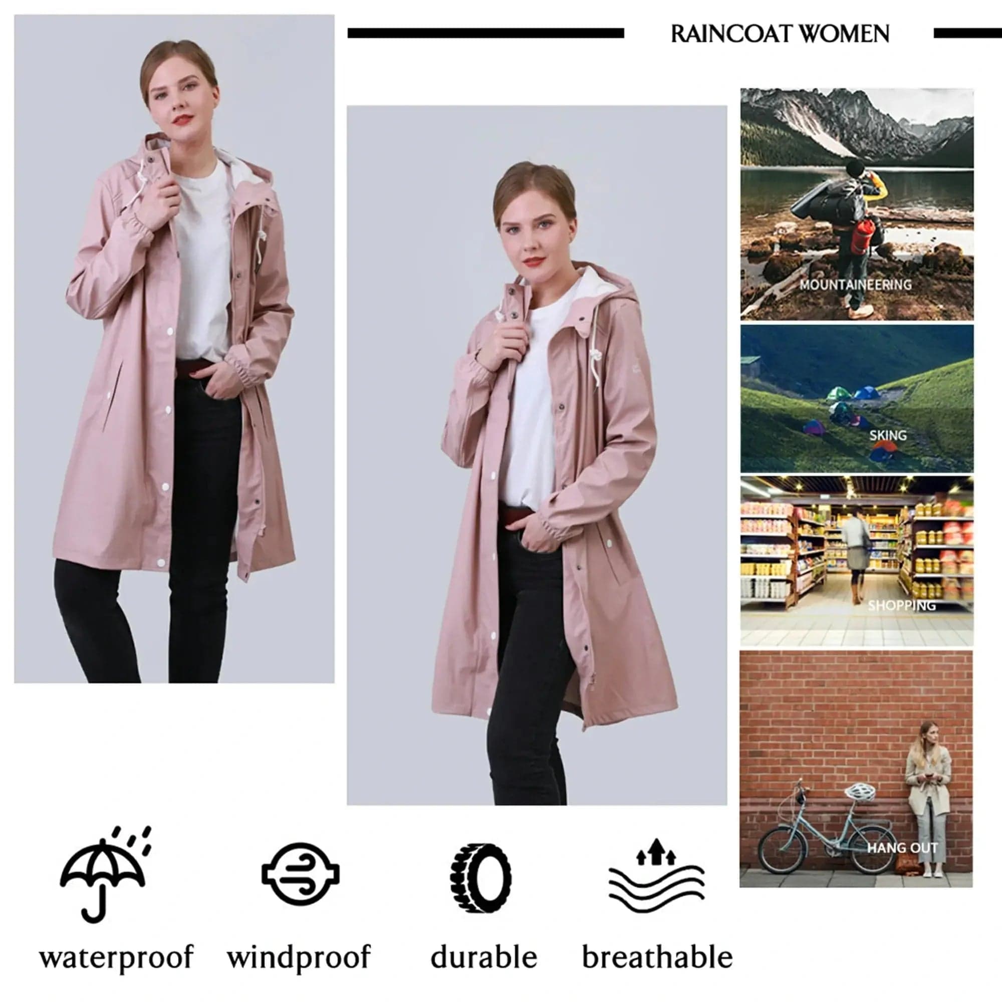 Damen Regenjacke RF03-Pink