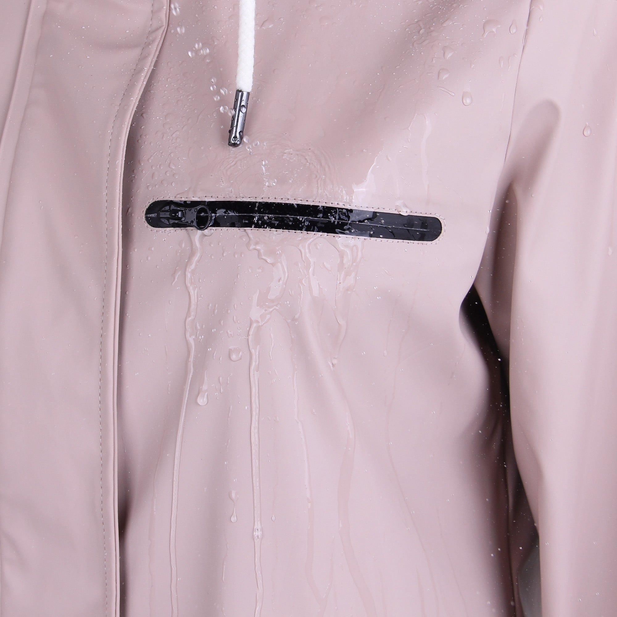Damen wasserdicht mackintosh PU Stoff wasserdichtes Futter Kapuzenjacke Jacke PT01
