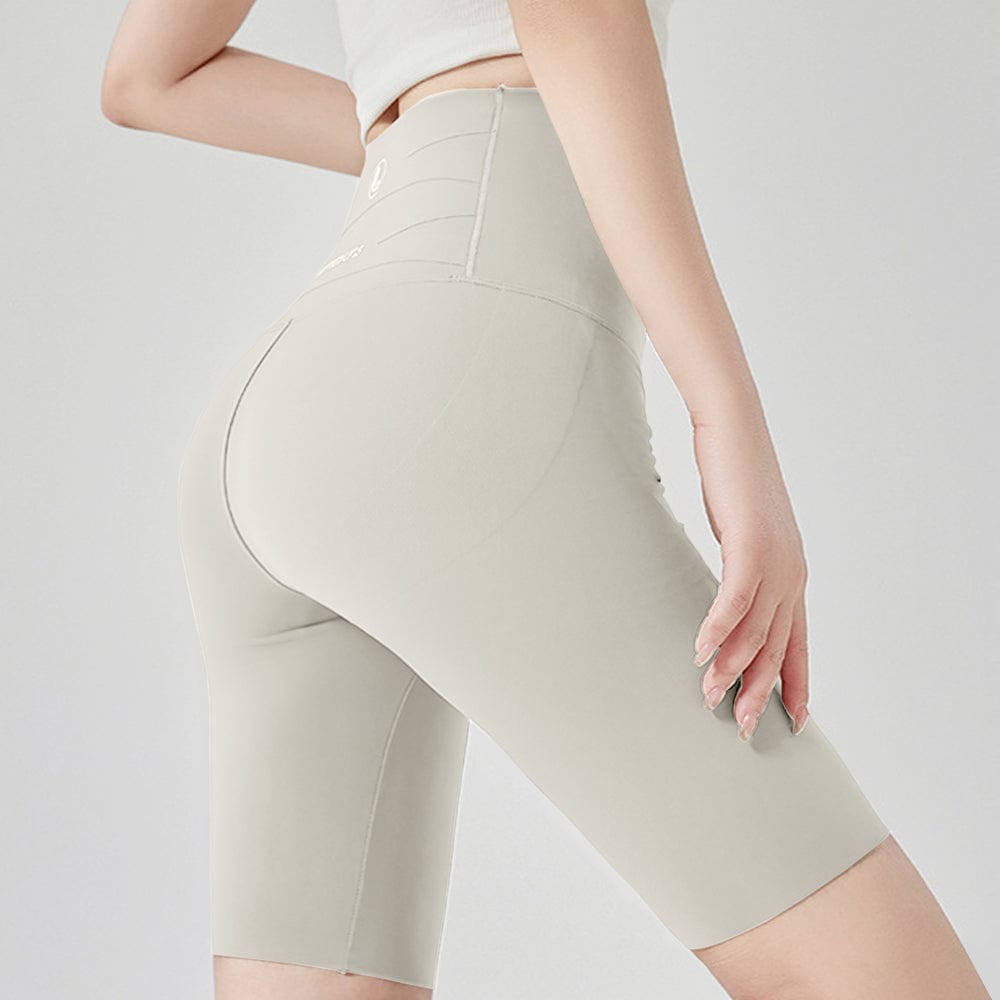 Damen Hochtaillierte, blickdichte, kurze Leggings mit Bauchansatz für Sport, Yoga, Gym