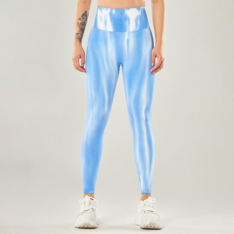 Himmelblau / S Opake Leggings für Frauen mit hoher Taille und Bauchkontrolle für Sport, Yoga, Gymnastik