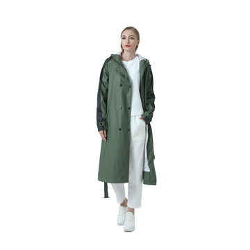 Long patchwork raincoat for women PT03