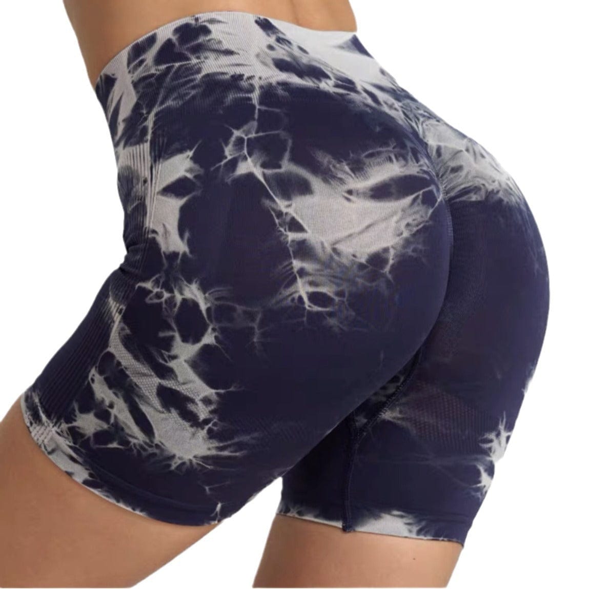 Marineblau / S Kurze Leggings mit hoher Taille für Frauen, einfache elastische Leggings für Sport und Fitnessstudio