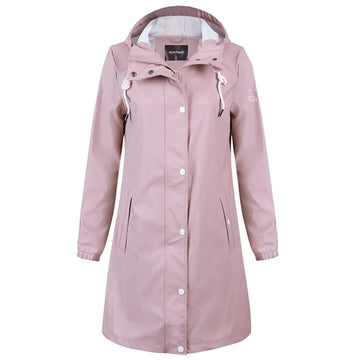 Waterproof raincoat for women made of PU fabric RF03-Pink 