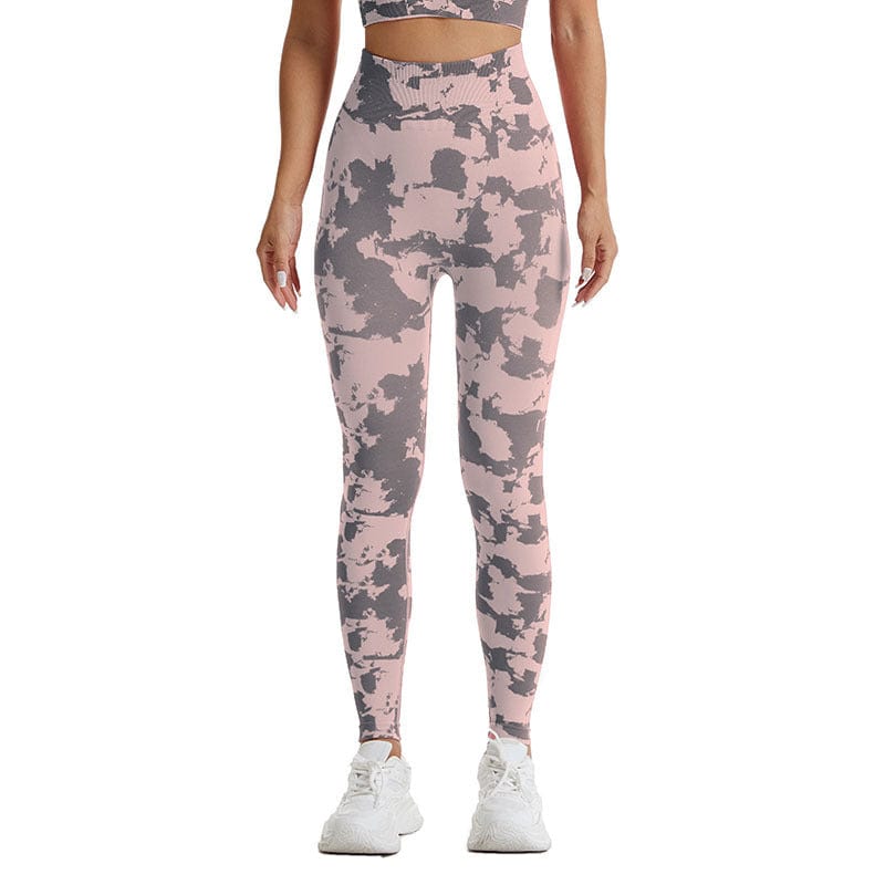 Rosa / S Damen-Sport-Leggings, Yoga-Hose, hohe Taille, Fitness, Stretch, blickdicht, lang, Fitnessstudio