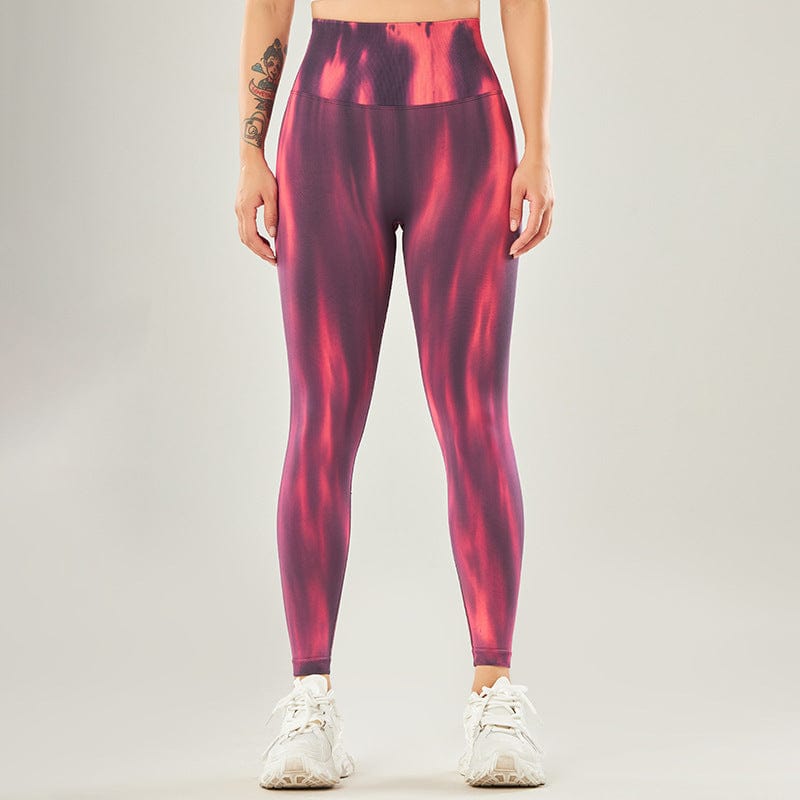 Rot / S Opake Leggings für Frauen mit hoher Taille und Bauchkontrolle für Sport, Yoga, Gymnastik