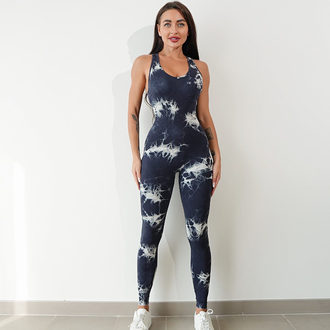 Schwarz-Weiß-Grau-Hose / S Frauen Jumpsuits Workout Yoga ein Stück nahtlose Leggings Bodysuit Gym ein Stück