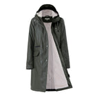 Wasserdichter Regenmantel Damen Freizeitjacke Mantel PU Stoff PT02