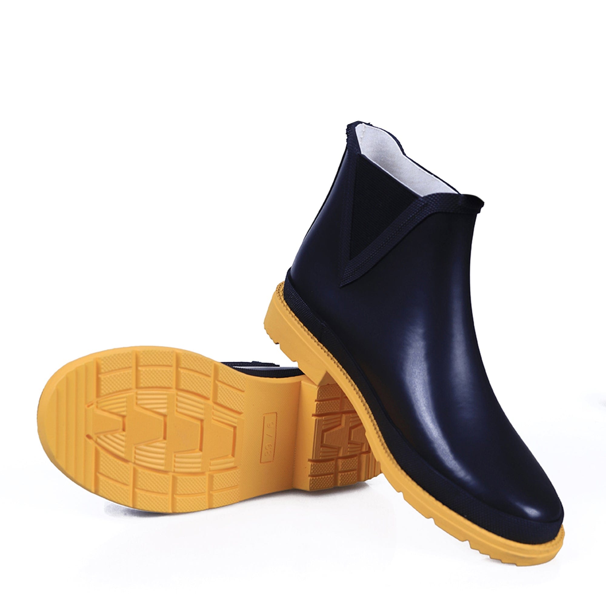 Black / 37 Damenmodische Gummiregenschuhe Bert