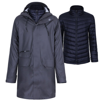 Men's 3-in-1 PU fabric waterproof raincoat casual jacket detachable jacket ALFRED-U 