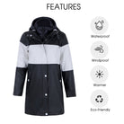Damen 3 In 1 Freizeit Pu Colorblock Regenmantel EMILY-A
