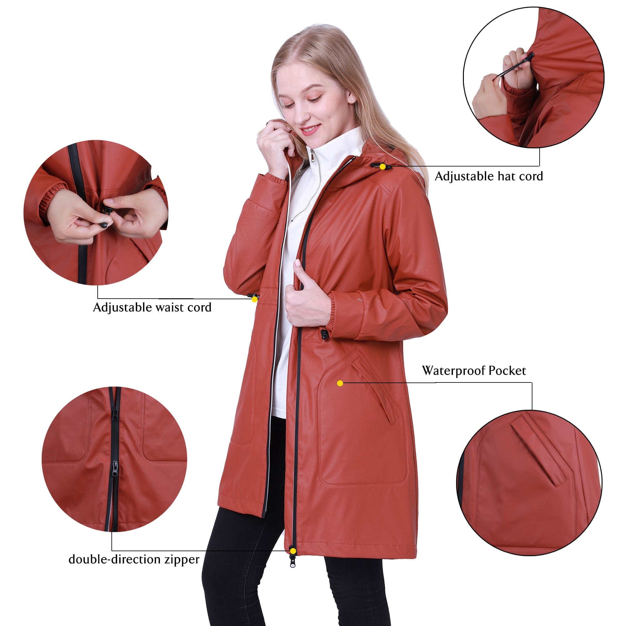 Damen Freizeit Pu-Regenmantel JASMINE