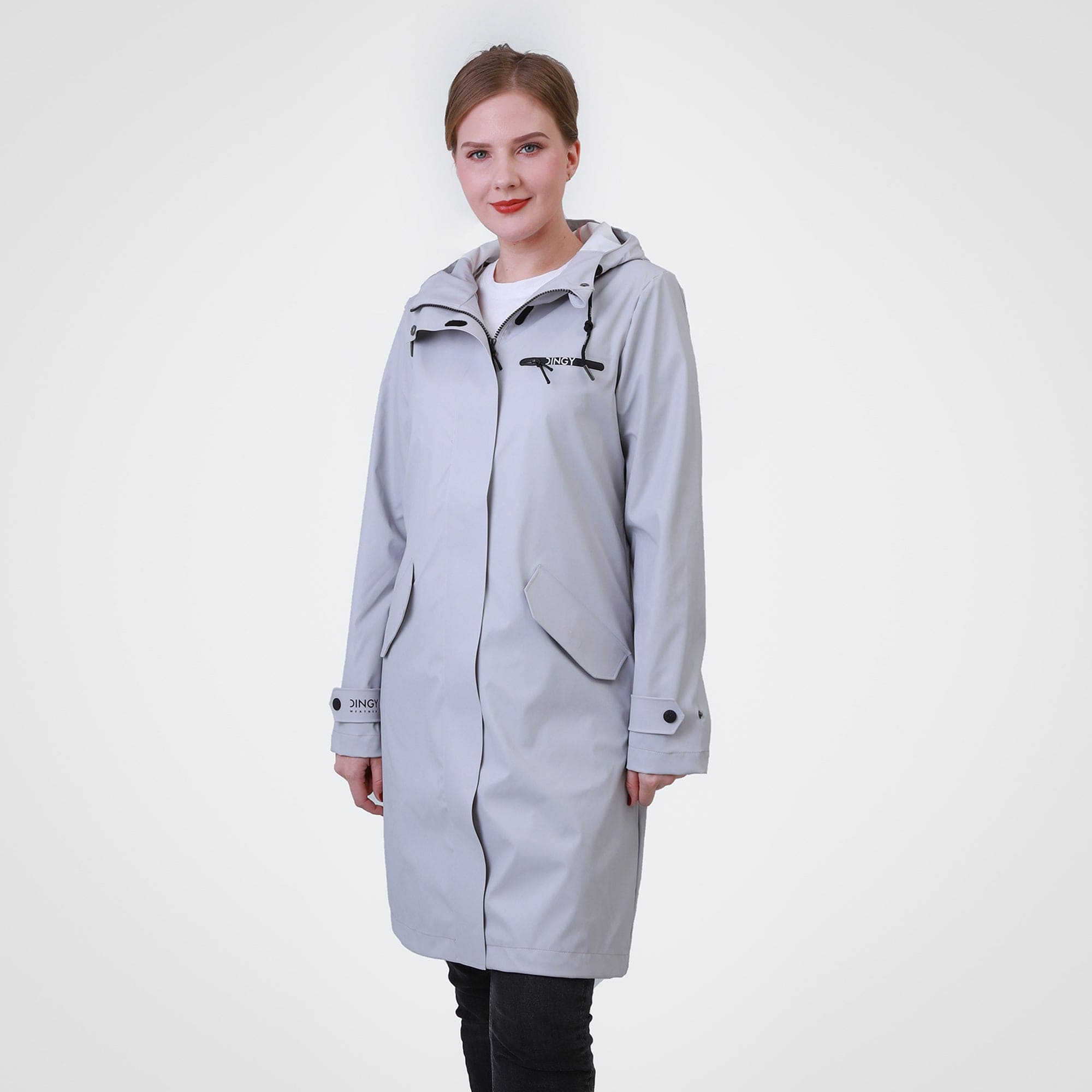 Damen Wasserdichter Langer Regenmantel BELLE-1