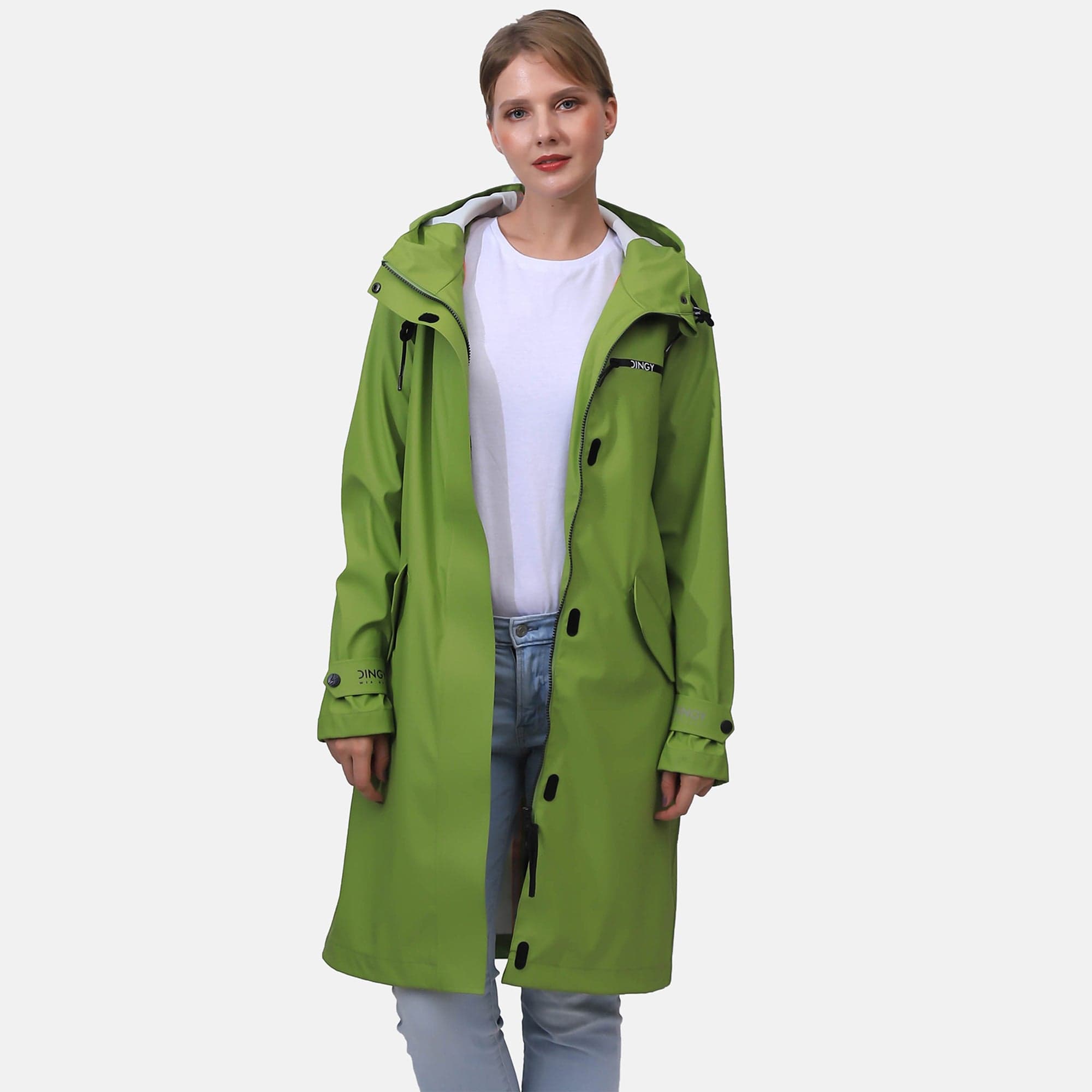 Damen Wasserdichter Langer Regenmantel BELLE-1