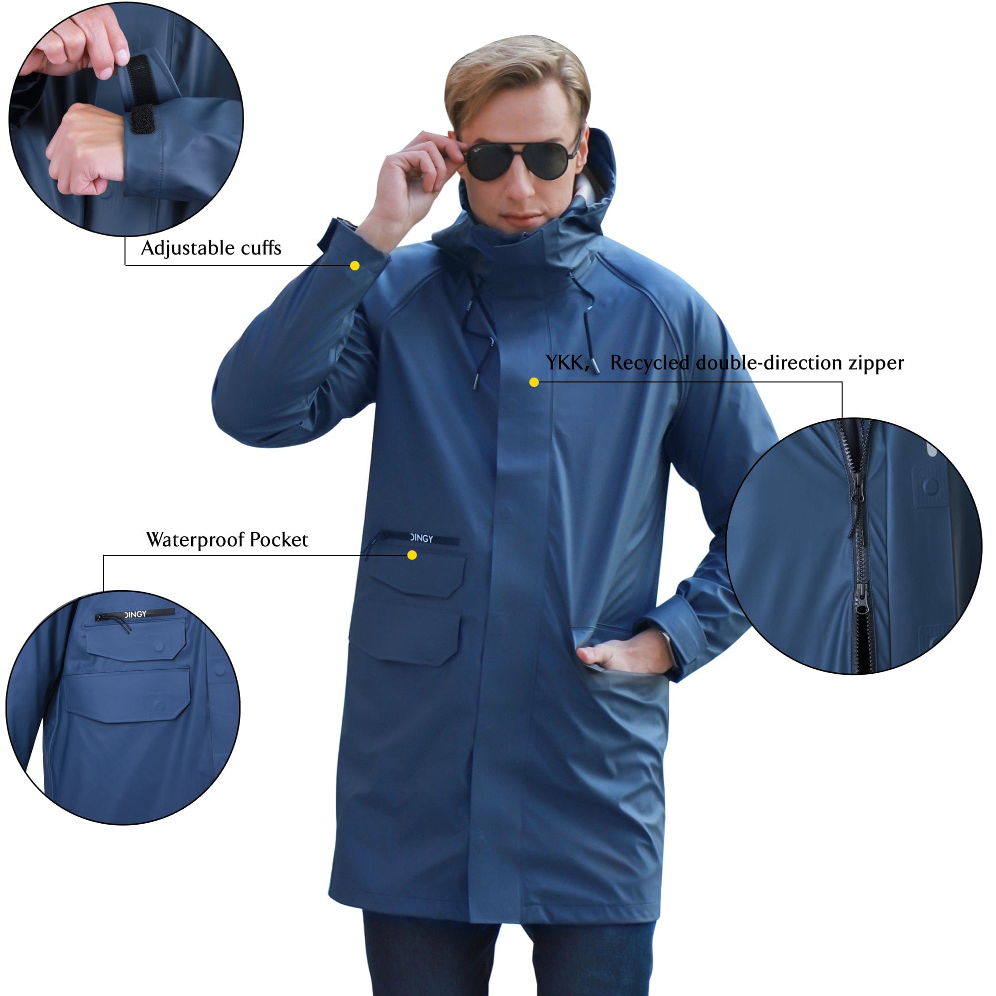 Herren 3 In 1 Freizeit Pu Regenmantel ALFRED-U