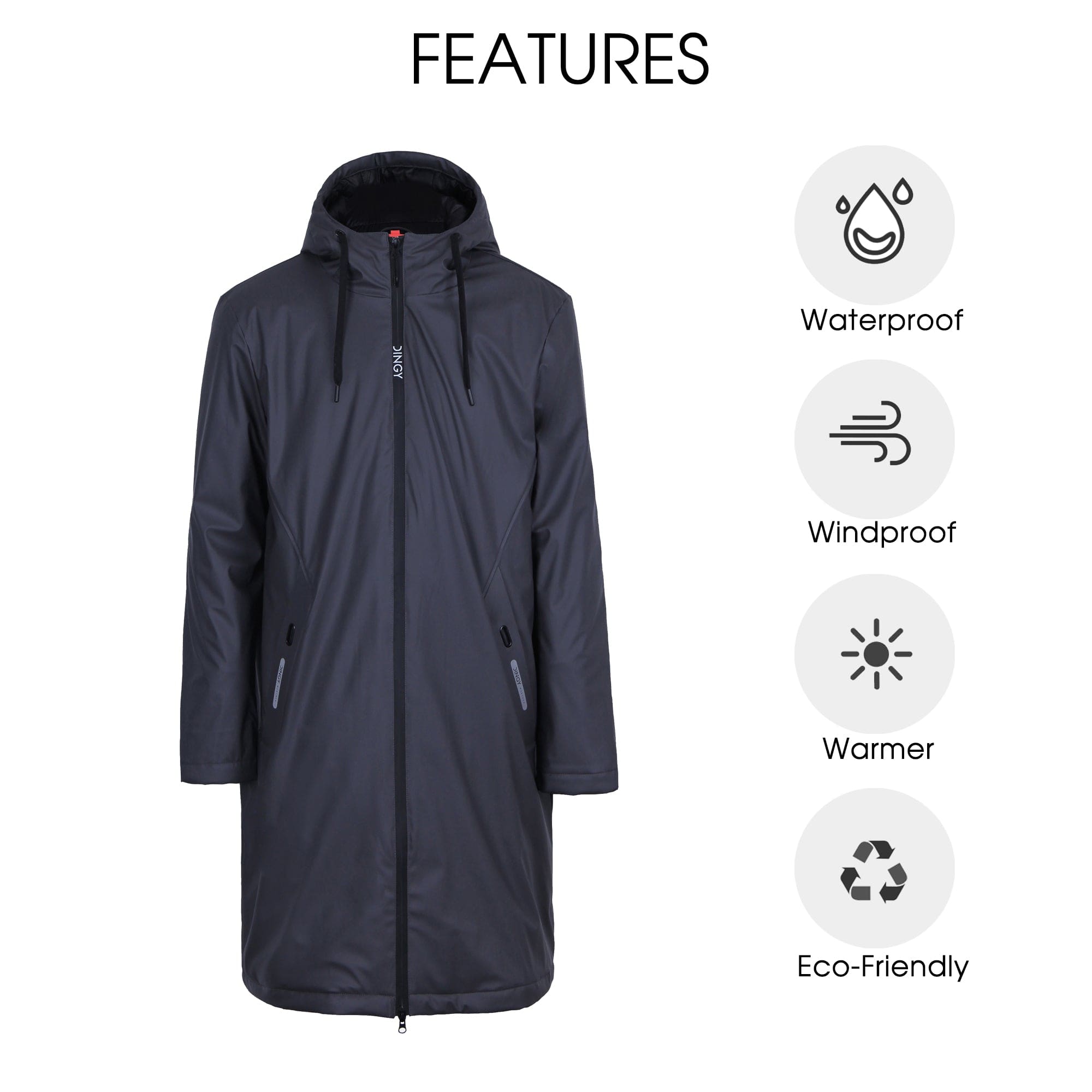 Herren Casual Pu Winter Regenmantel JAMES-A