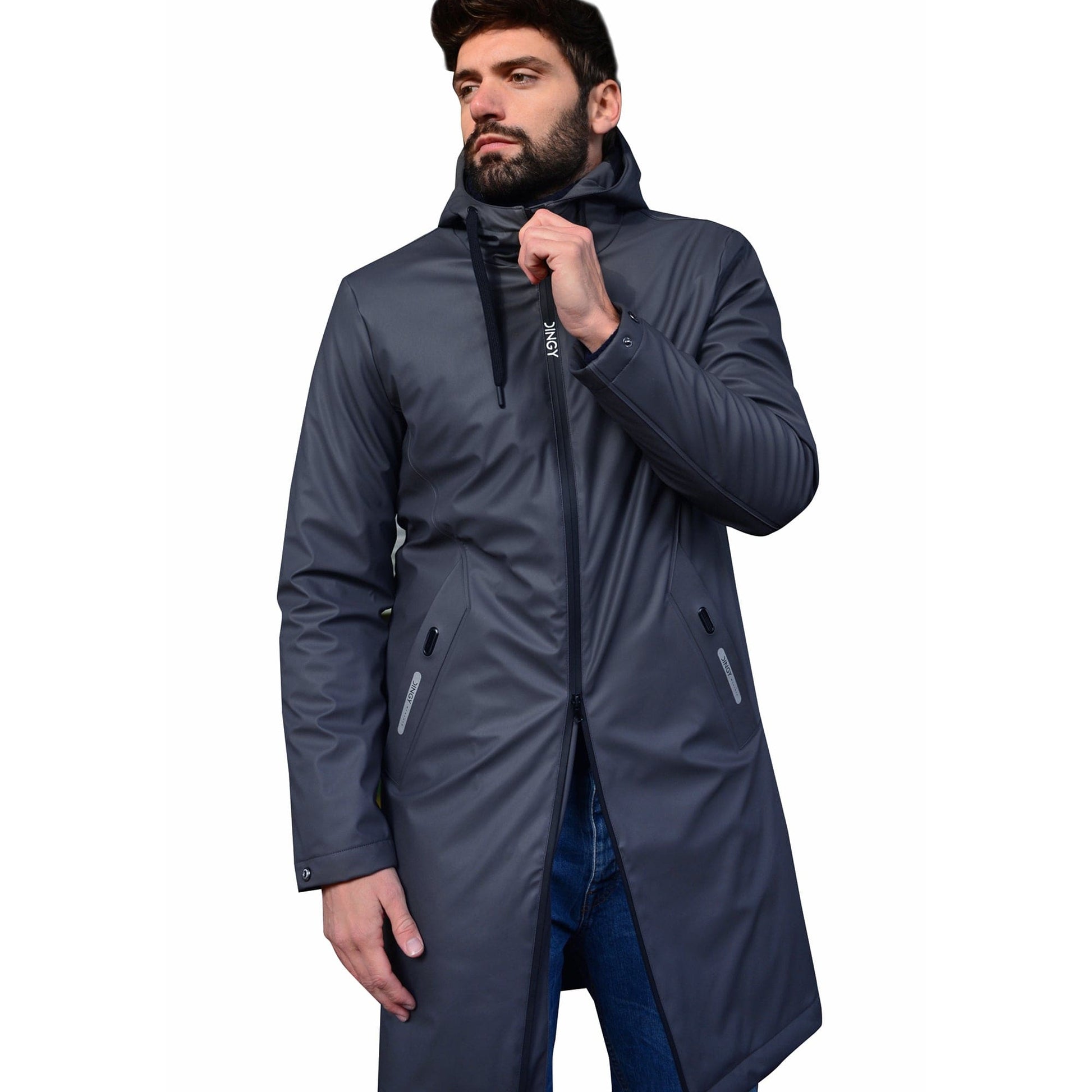 Regenjacke Winter Regenmantel Herren Herren Casual Pu Winter
